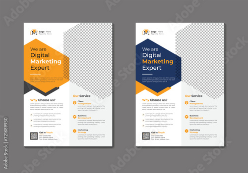 Vector digital marketing agency and corporate business flyer template