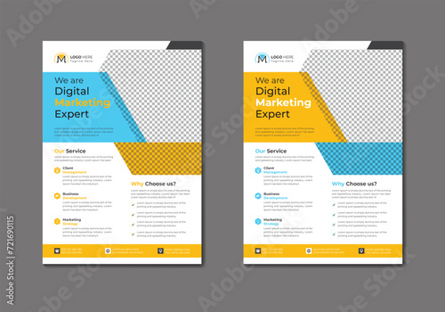 Vector digital marketing agency and corporate business flyer template 