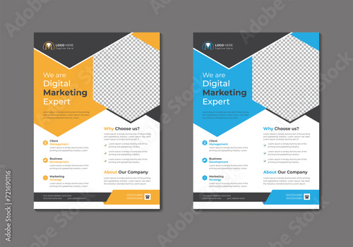 Vector digital marketing agency and corporate business flyer template 