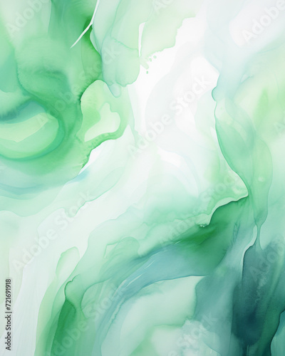 Green Watercolor Swirls Background