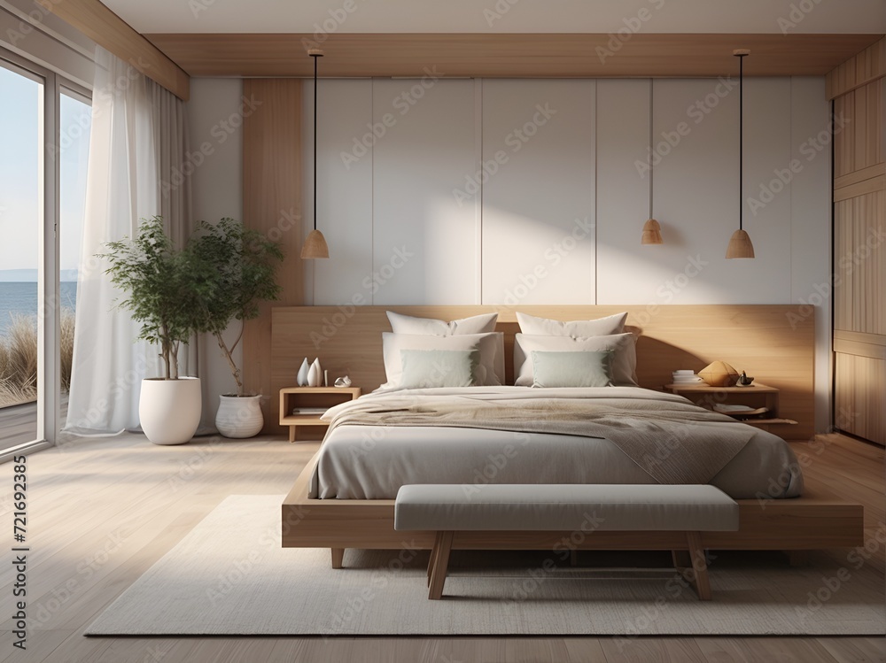 Seaside Retreat, Tranquil Coastal Bedroom Escape with Ocean Views. Seaside Retreat, Tranquil Coastal Bedroom Escape with Ocean Views.