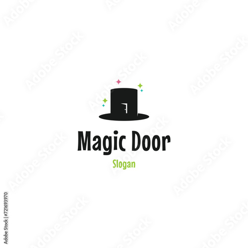 Magic door logo design on isolated background