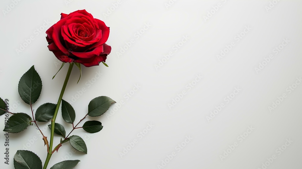 Fototapeta premium rose flower on a white background. concept copy space. generative AI