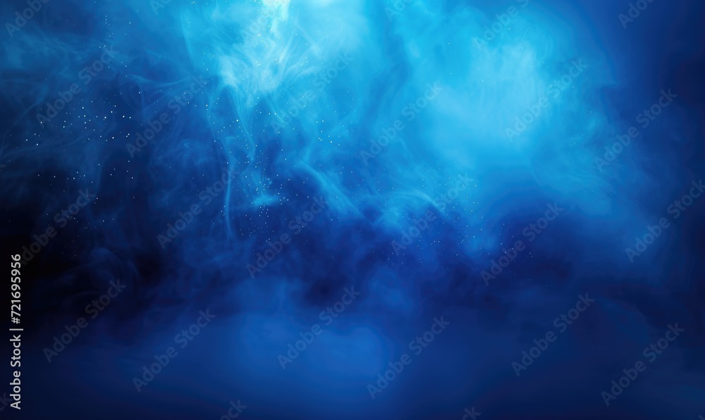 Mysterious mist illuminated by blue light