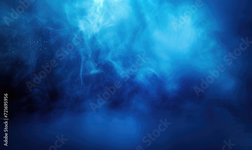 Mysterious mist illuminated by blue light photo
