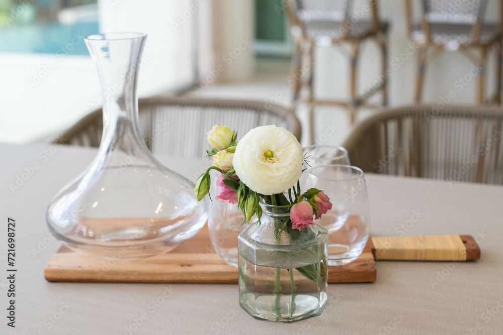 flowers in a glass flowers in a glass