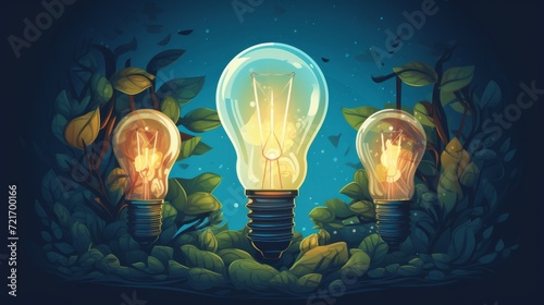 Illustration of Energy Conservation Concept EarthHour 