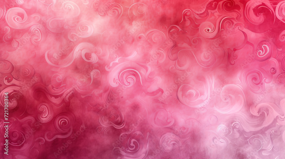 Fototapeta premium Swirling Hearts in Watercolor: Fluid Love in Pink Hues Pattern Background