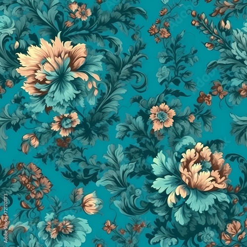 premium pattern of floral illustration on blue background