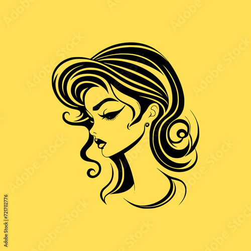 Beauty Fashion Salon logo icon Vector illustration, beauty parlour vector logo ideas, Beautiful women iconic logo, premium logo icon