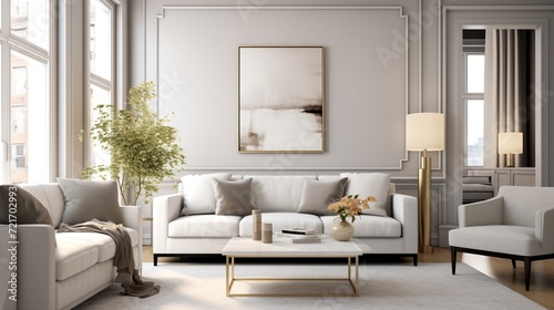 Modern living room interior design with elegant color palette  © Faisal