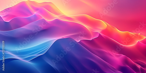Background wavy futuristic art banner blue light cyberspace | Modern colorful gradient waves blend background