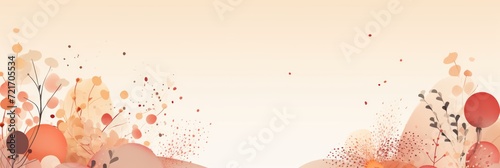 empty background mock-up with floral border barely noticeable colorful flower © Celina
