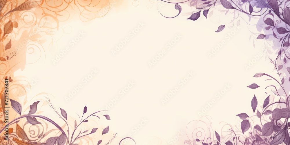 empty background mock-up with floral border barely noticeable colorful flower