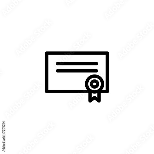 Certificate Icon Simple Achievement Badge. Vector Illustration.