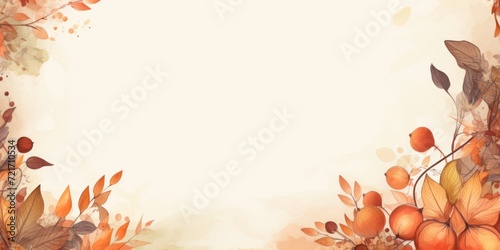 blank mock-up space with watercolor border barely noticeable colorful flower