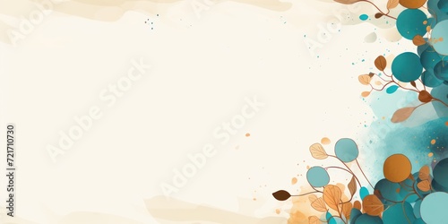 blank mock-up space with watercolor border barely noticeable colorful flower © Celina