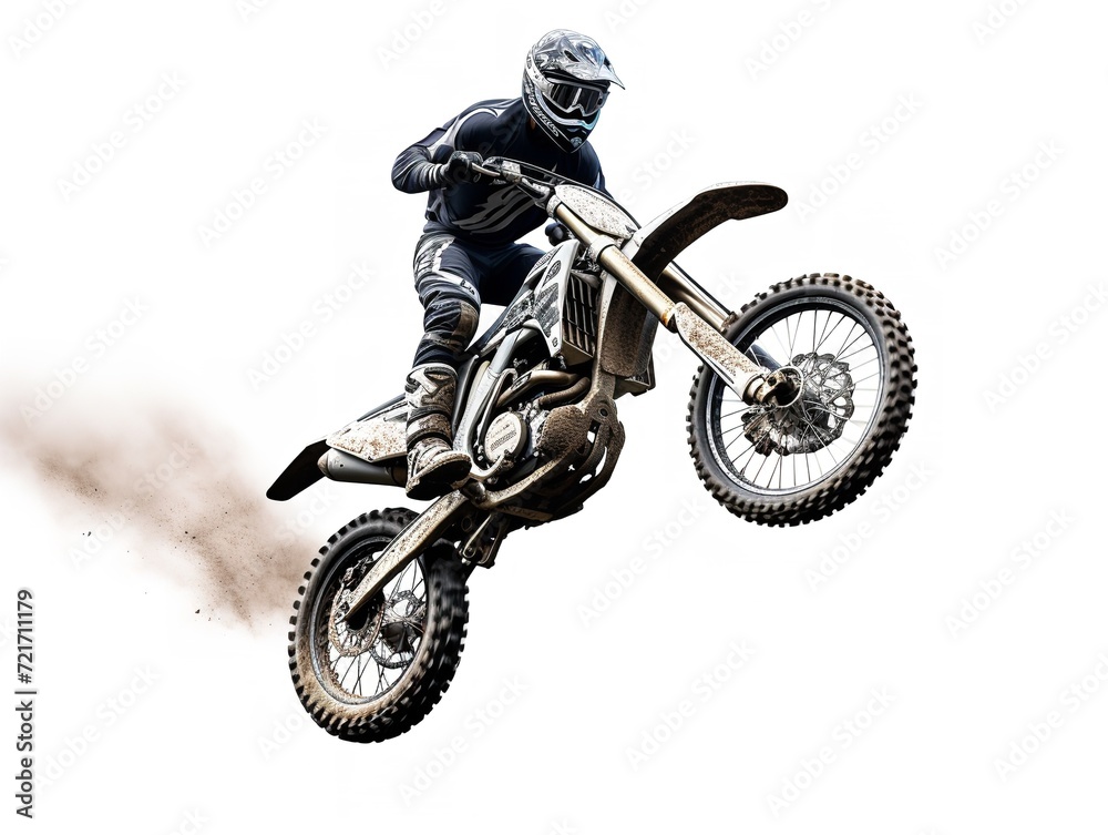 Rugged Dirt Bike Racing on Remote Mountain Trail - AI Generated