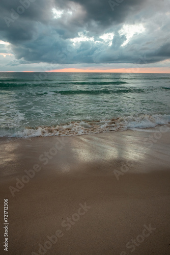 A moody seascape at sunset