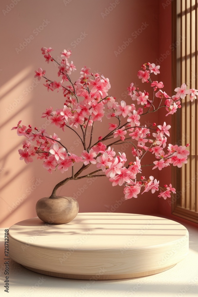 podium with spring background, mockup display stand for product presentation, hyper detailed, photorealistic, 16K, ultra realistic, no watermark - generative ai podium with spring background, mockup display stand for product presentation, hyper detailed, photorealistic, 16K, ultra realistic, no watermark - generative ai