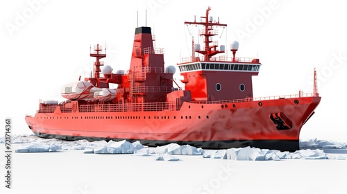 Mighty Icebreaker Ship Pioneering Arctic Waters - AI Generated
