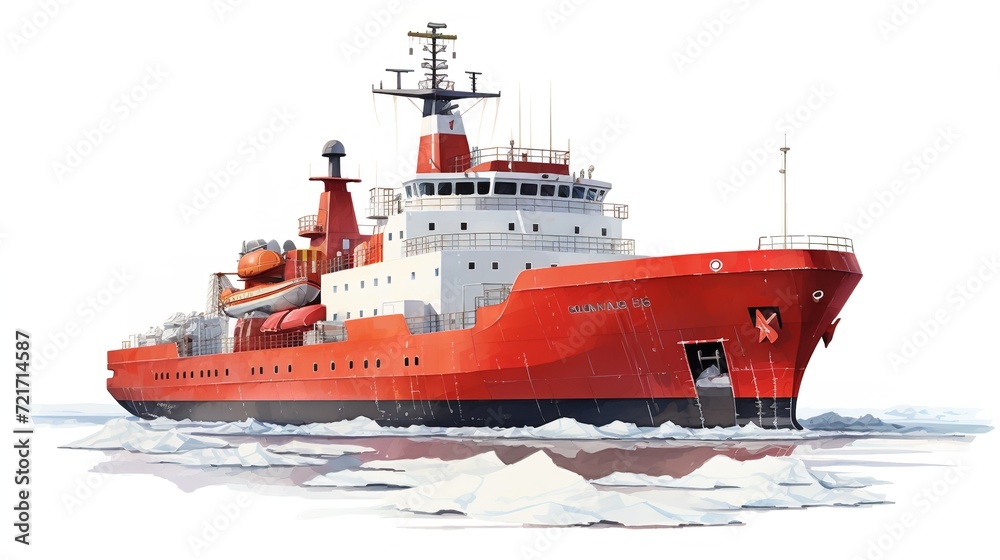 Mighty Icebreaker Ship Pioneering Arctic Waters - AI Generated Mighty Icebreaker Ship Pioneering Arctic Waters - AI Generated