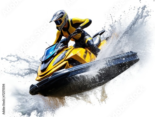 Obraz na płótnie Exciting Jetski Adventure on Blue Waters - AI Generated w salonie
