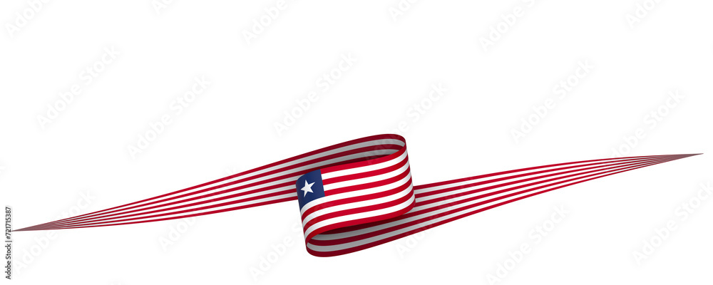 Obraz premium Liberia flag element design national independence day banner ribbon png 
