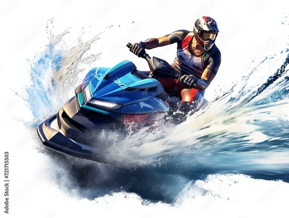 Exciting Jetski Adventure on Blue Waters - AI Generated