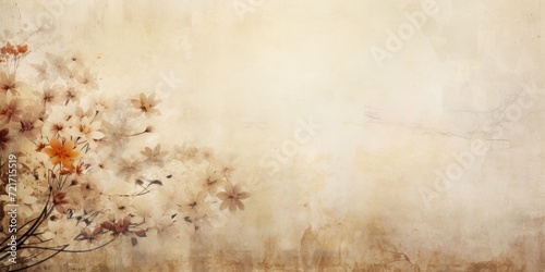 beige abstract floral background with natural grunge textures