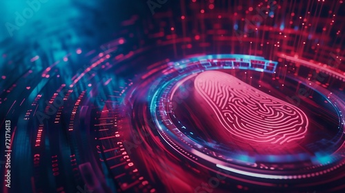 Futuristic Digital Fingerprint Identification Technology. Generative ai