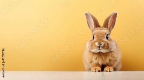 cute animal pet rabbit or bunny brown color smiling and laughing isolated with copy space for easter background  rabbit  animal  pet  cute  fur  ear  mammal  background  celebration  generate by AI