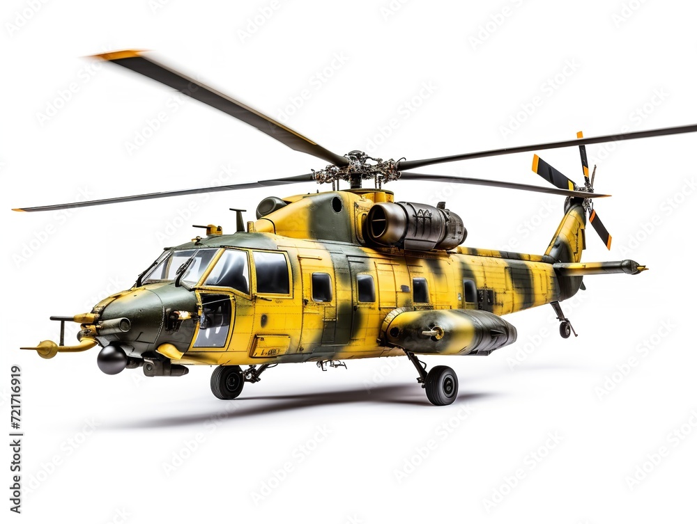 Fototapeta premium Advanced Military Helicopter Patrolling the Skies - AI Generated