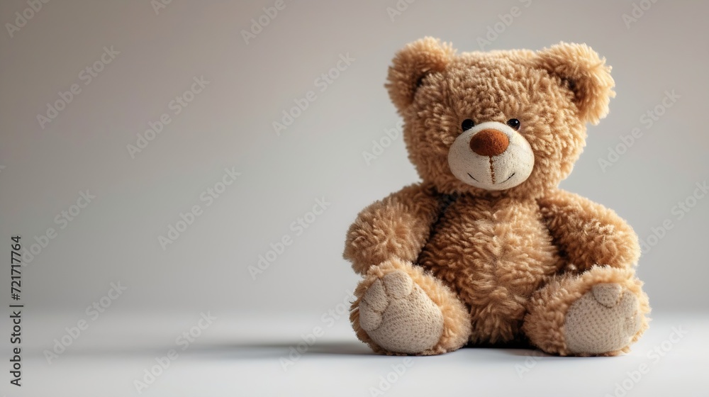 Generative AI : Cute teddy bear isolated on white background Generative AI : Cute teddy bear isolated on white background