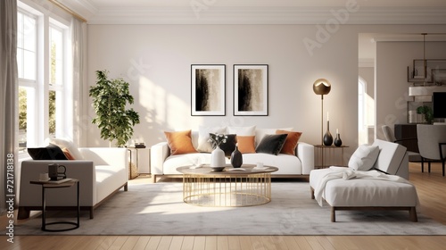 Exquisite interior of modern living room  © john258