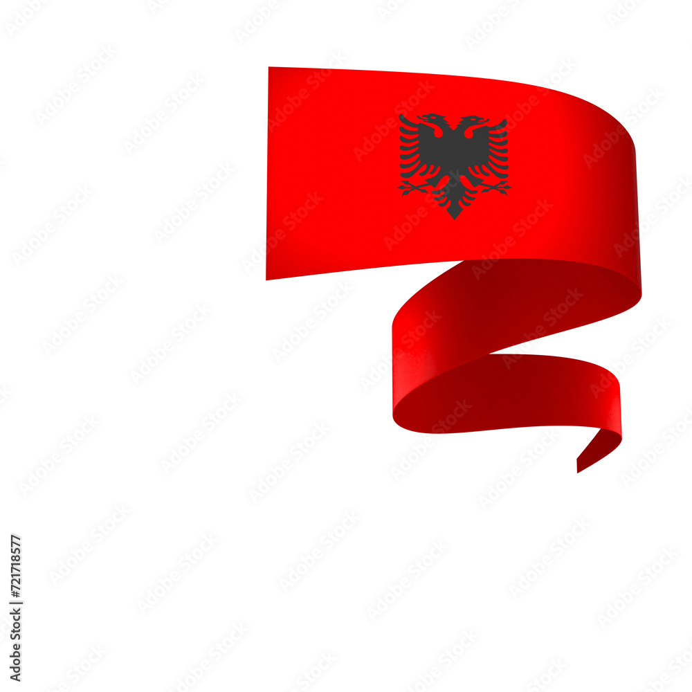 Fototapeta premium Albania flag element design national independence day banner ribbon png 