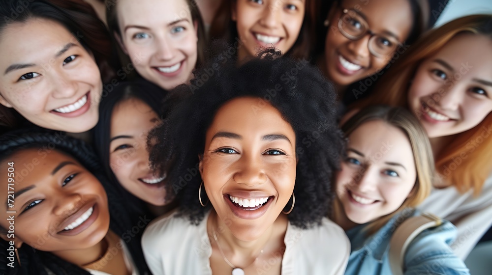 Generative AI : Diversity, portrait selfie and business women teamwork, global success or group empowerment in office leadership. Generative AI : Diversity, portrait selfie and business women teamwork, global success or group empowerment in office leadership.