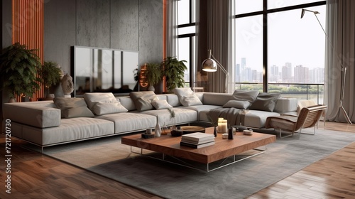 Interior of modern luxury living room 