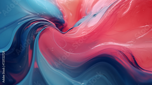 Abstract background of swirling liquid acrylic resin in blue and pink colors photo
