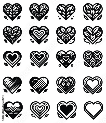  Assorted Heart Collection with Various Patterns