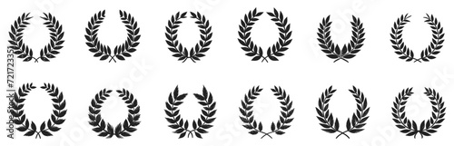 Assorted Laurel Wreath Vector Set - A Compilation of Honorary Emblems and Icons