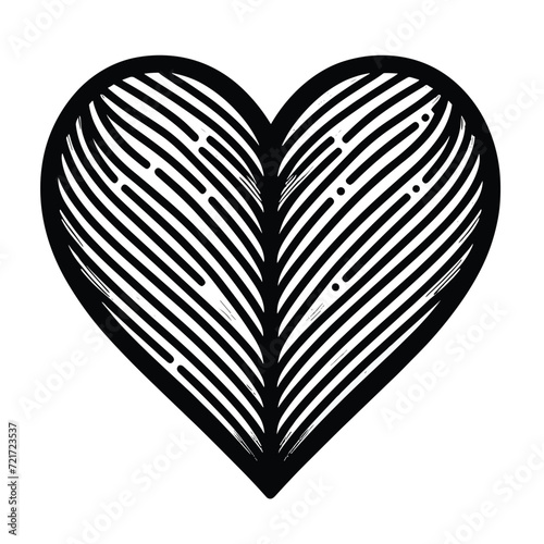Contemporary Heart Sketch with Bold Strokes and Artistic Flair