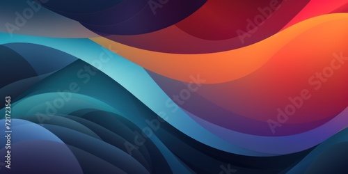 Charcoal gradient colorful geometric abstract circles and waves pattern background