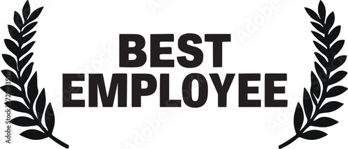 Best Employee Award - Black Laurel Wreath Vector for Workplace Excellence