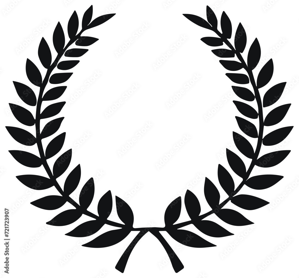 Simple Black Laurel Wreath Vector - Classic Design for Recognition and Awards Simple Black Laurel Wreath Vector - Classic Design for Recognition and Awards