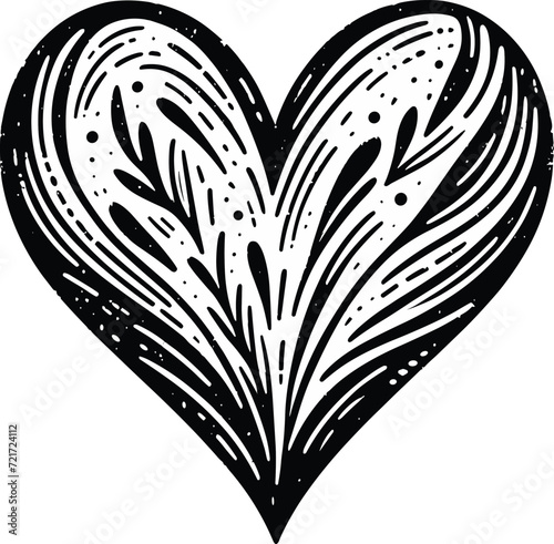 Ornate Swirling Heart Illustration