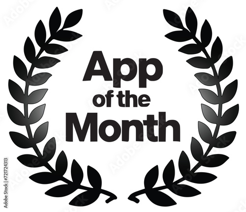 App of the Month Award - Black Laurel Wreath Vector for Recognition