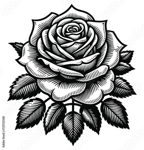 Shaded Rose Tattoo Design with Full Bloom Detailing