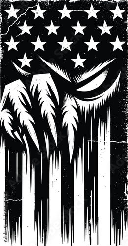 Artistic Dripping American Flag Vector Design