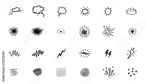 Creative Explosion and Splat Vector Icons photo